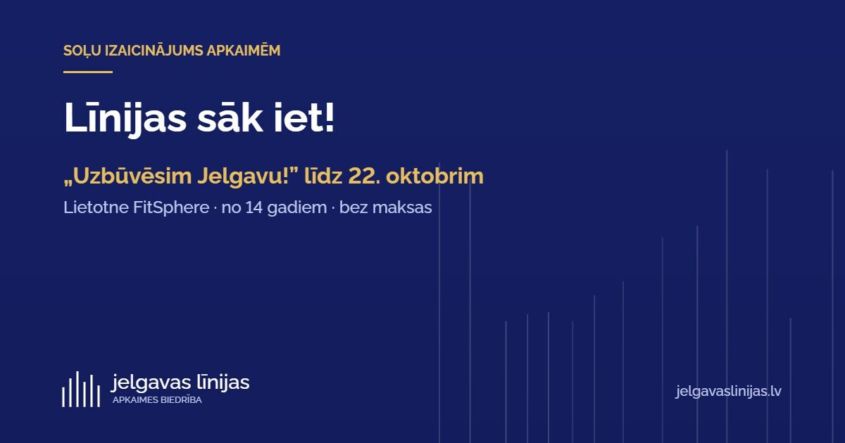 Līnijas sāk iet! Pievienojies apkaimju soļu izaicinājumam līdz 22. oktobrim