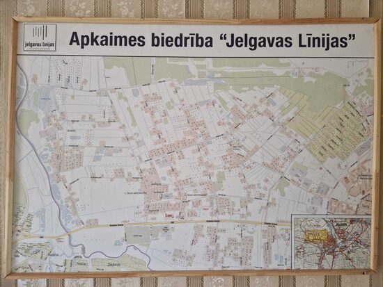 Jelgavas Līnijas apkaimes karte drukātā viedā (100x70 cm)